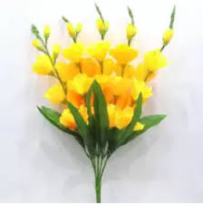 Om Collections Gladiolus Artificial Flower Yellow