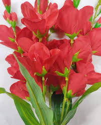 Om Collections Gladiolus Artificial Flower Red