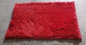 Cotton Red Rectangular Woolen Door Mat Thickness 8 Mm Pack Of 2