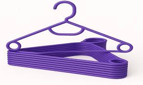 Pulgas Cloths Plastic Cloth Hanger Hangers Wardrobe Almirah Closet Space Saving Hanger Shirt Dresses Purple Pack Of 12