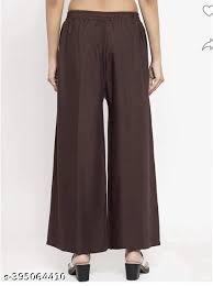 Womens Girls Wide Leg Palazzo Pants Brown Colour Size M