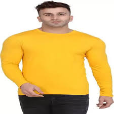 Yellow Colour Men T Shirt Size M