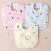 3 Pcs 12 Month Waterproof Baby Bib Chit Button Washable Multicolour