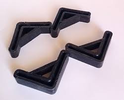 Lingam Plastic Angle Iron Foot Pad L Shaped 8 Pcs Black