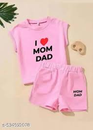 Kids Cloth I Dil Mom Dad Pink Pink Sando Top Half Pant Size 20