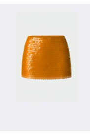 Orange Shell Sequin Skirt Orange Fashionable Skirts Women Past Modern Size S
