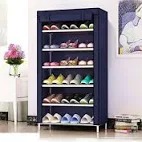 6 Layer Blue White Colour Shoes Rack