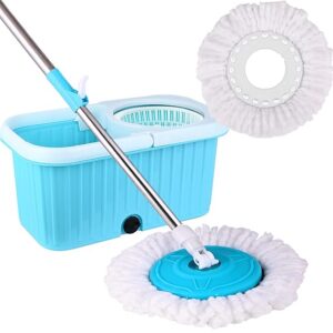 Zureni Rectangular Bucket Spin Mop With 2 Wet