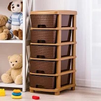 Draw Stack 5 Tier Multipurpose Organizer Brown Colour