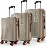 Safari Hard Body Luggage 8 Wheels Astra Neo Gold Colour Pack Of 3 Ean Number 8901229014491