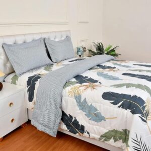 Florida Ac Comforter Set King Size 1 Bedsheet 2 Pillow Covers 4 Pcs Bedding Set Bag Off White