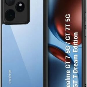 Black And Transparent Phone Back Cover For Realme Gt7 5G