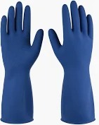 3 Pairs Household Rubber Gloves Multipurpose Cleaning Gloves Blue Colour