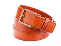 Leather Belt With Stitching Brown