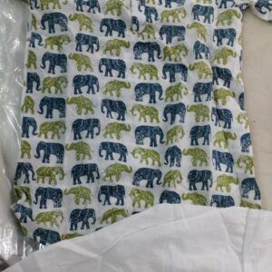Blue Green Elephant Kurta Pyjama Kids Set Size 5