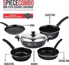 Nonstick Induction Cookware Set Of 5 Black