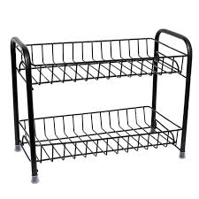 2 Tier Steel Organizer Metal Black