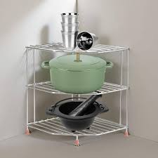 3 Tier Corner Countertop For Kitchen Steel