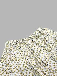 Girls Yellow Floral Print Skirt With Divider Multi Flower Colour Yellow Size S