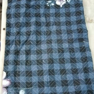 Cotton Aura Blue Check Floral Pillow Cover Pack Of 2