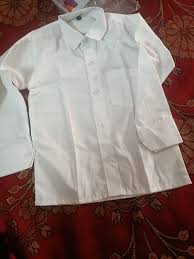 Men School White Shirt Half Sleeve Size Xxl