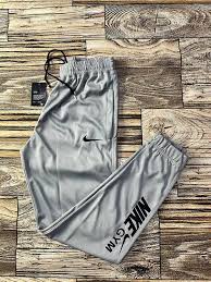 Polyester Track Pant For Men Light Grey Size M