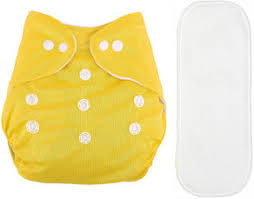 Kidsify Baby Diaper Cloth Diaper Adjustable Size Pocket Cloth Diaper Nappy Yellow Newborn