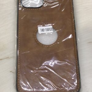 Iphone 14 Pro Brown Color Leather Mobile Back Case