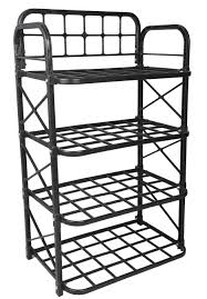 Creative 4 Layer Shoe Rack Plastic Black