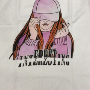 White Color T Shirt For Women Size L