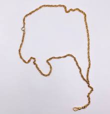 Old Plated Brass Heavy Rope Design Gold Necklace Chain Men