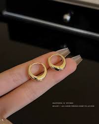 Gold Earrings 2 Pairs Metal Hoop Earring