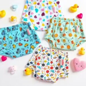 Private Label Vparents stylish Padded Underwear for Babies and Toddlers with 3 Layers of Cotton Padding Potty Training Pull Up and Diaper Free Time Pack of 3