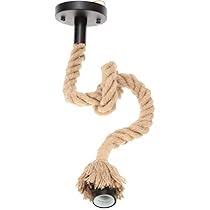 Mufasa E27 Holder Jute Rope Pendant Light Hanging Light Vintage Look Ceiling Mount Jute Knot Brown 1 Meter
