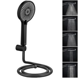 Alton Hand Shower With 1 Point 5 Meter Flexible Tube And Wall Hook Finish Full Set Black