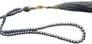 Royal Silver Shining Beautiful Tasbih Glass Crystal Cut 100 Beads Muslim Prayer Beads Glass Chain