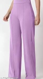 Womens Trouser Pant Regular Fit Allday Fit Trousers In Soft Fabric Purple Colour Size 30