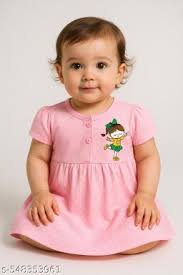 Baby Girls Minishort Casual Dress Pink Short Sleeve Size 6 To 12 Month