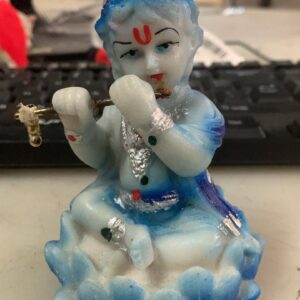 Shri Krishna Sitting On Lotus Kanha Handicraft Resin Idol For Home