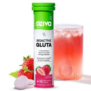 Oziva Bioactive Gluta Strawberry Flavour 15 Effervescent Tablets