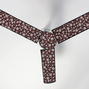 Stylista Three Blade Ceiling Fan Cover Enclosure Set 3 Fan Covers Floral Pattern Brown Brown Colour And Flower