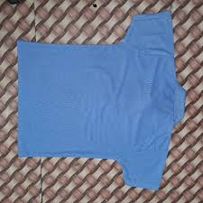 V Neck Blue Matt T Shirts Half Sleeves Plain Blue Colour Size S