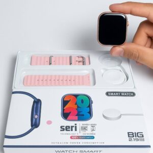 Series 10 Smart Watch Men Women Double Strap Big 2 . 19 Curved Hd Display Bluetooth Calling Pink Compatible Android Ios