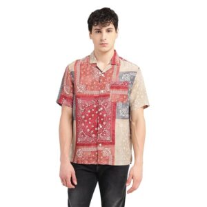 Levis Mens Multicolour Linen Relaxed Fit Shirt Size S