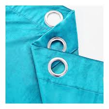 Velvet Grommet Sky Blue Colour 5 Feet Curtain Pack Of 2