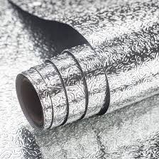 Vaidika Silver Curly Oil Free Paper For Kitchen Self Adhesive Sheets For 2 M Silver Curly G