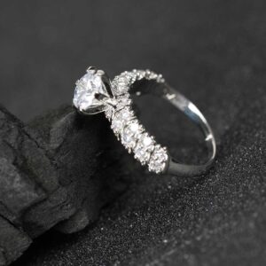 Priyaasi SilverToned RhodiumPlated AD CZStudded Handcrafted Finger Ring