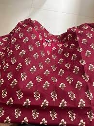 ICHAA Womens Cotton Printed Short Kurti set colour maroon Size M