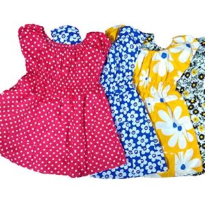 Private Lable Baby Girl Regular Frock for kids girls multi colour size 3 pack of 4