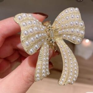 Private Lable Pearl Hair Accessories Women Girls Women Wedding Claw Bow Hair Clip